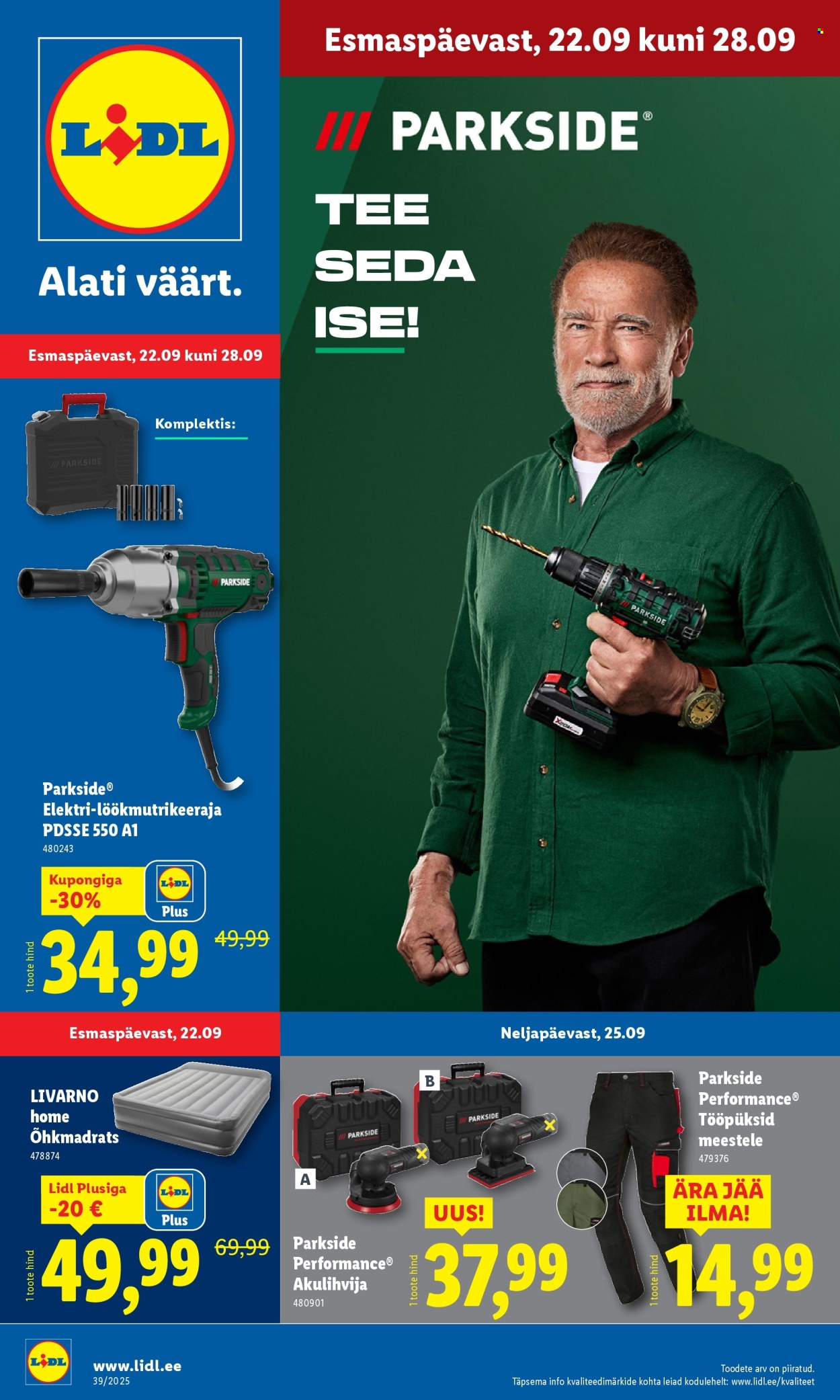 lidl - Lidl kliendileht - Tööstuskaupade pakkumised (22.09 - 28.09.2025)