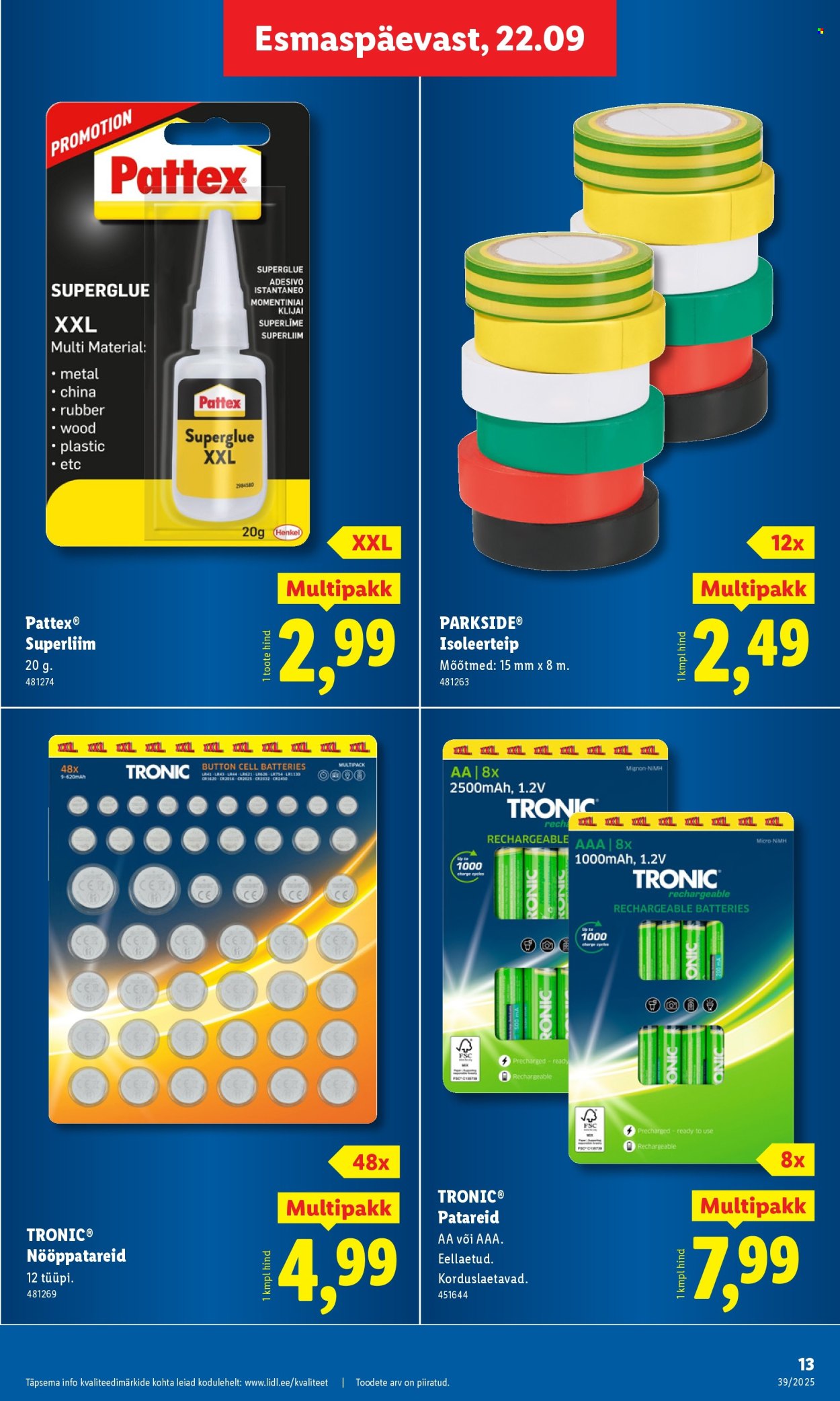 lidl - Lidl kliendileht - Tööstuskaupade pakkumised (22.09 - 28.09.2025) - page: 13