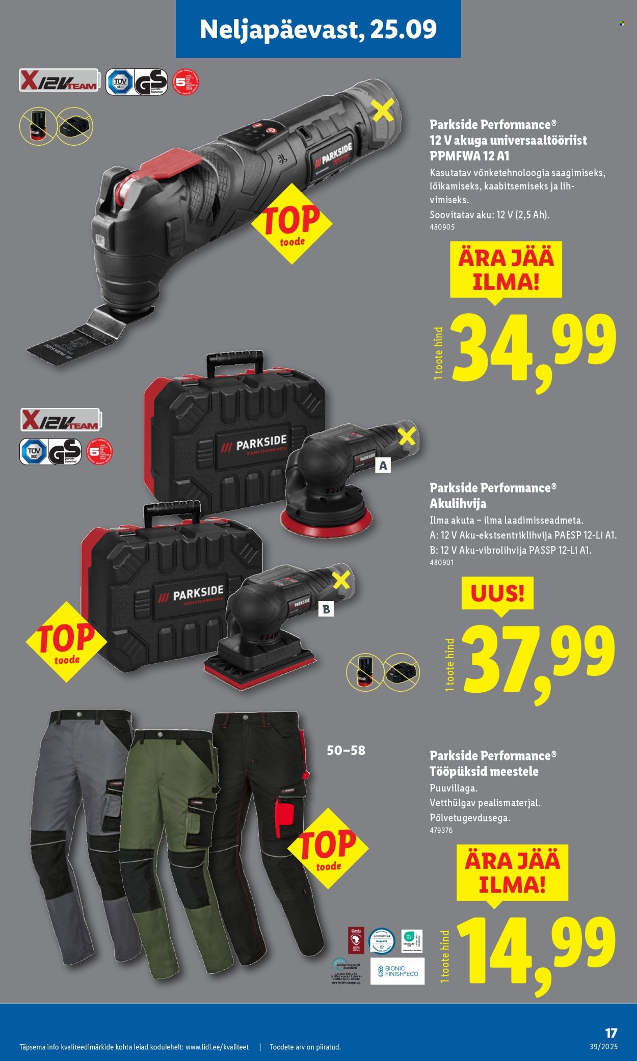 lidl - Lidl kliendileht - Tööstuskaupade pakkumised (22.09 - 28.09.2025) - page: 17