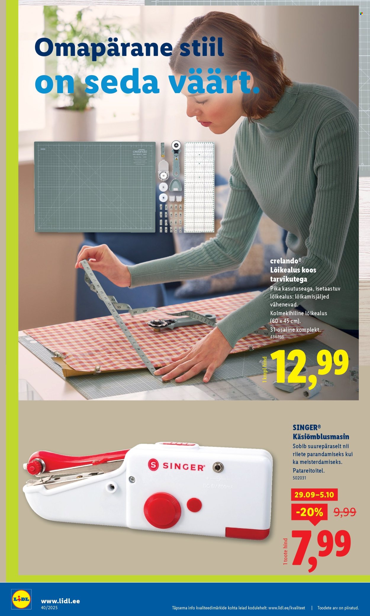 lidl - Lidl kliendileht - Tööstuskaupade pakkumised (29.09 - 5.10.2025) - page: 10
