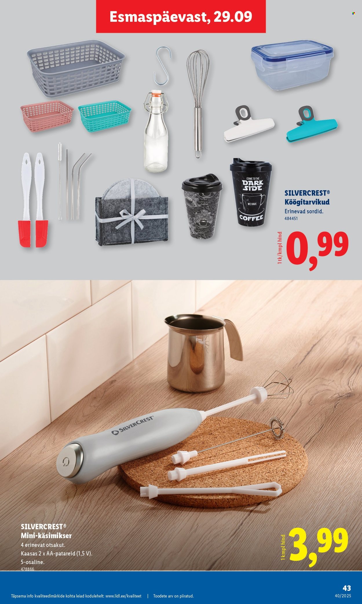 lidl - Lidl kliendileht - Nädalalõpu pakkumised (2.10 - 5.10.2025) - page: 43