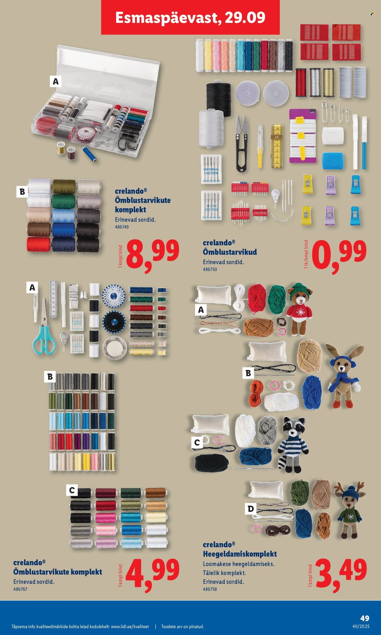 lidl - Lidl kliendileht - Nädalalõpu pakkumised (2.10 - 5.10.2025) - page: 49