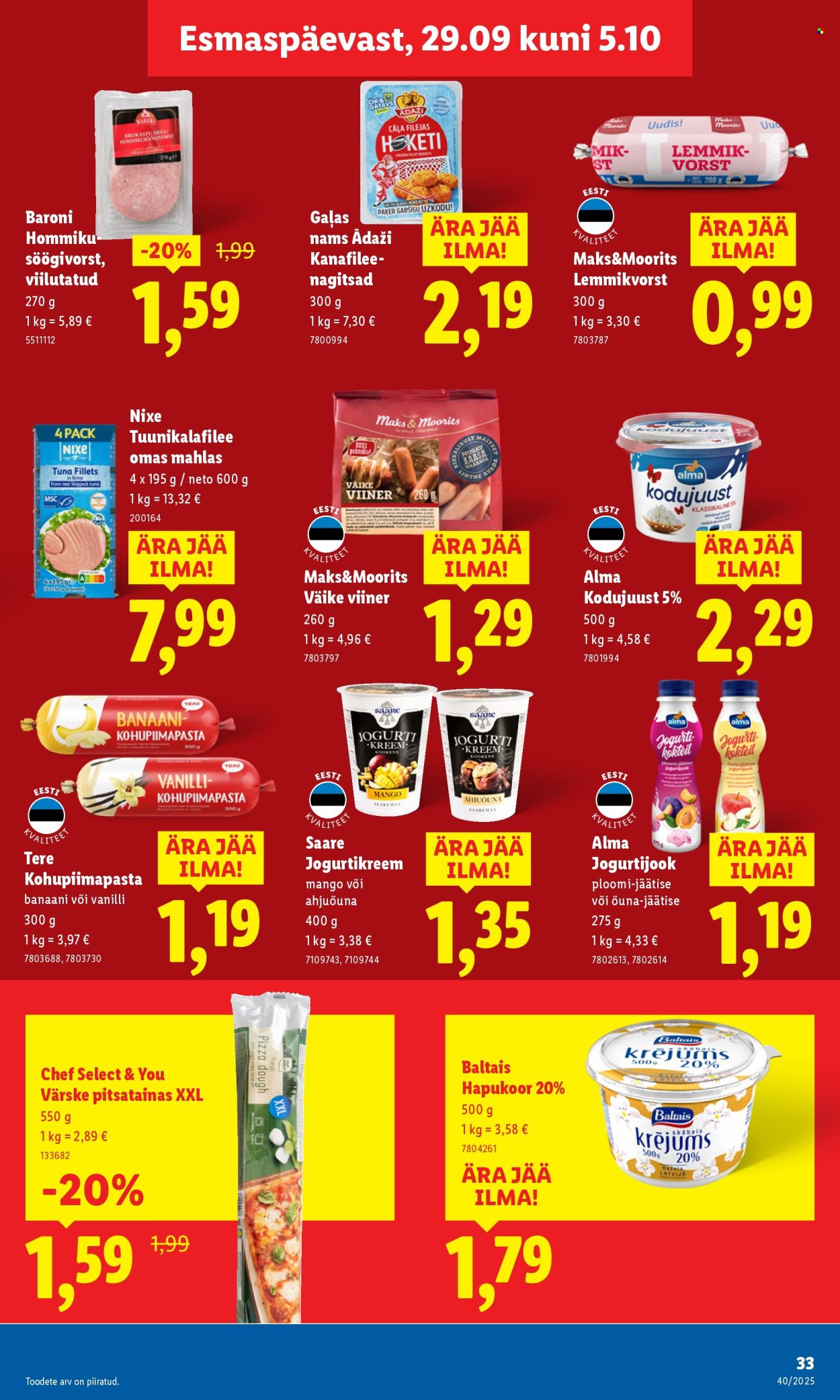 lidl - Lidl kliendileht - Nädalalõpu pakkumised (2.10 - 5.10.2025) - page: 33