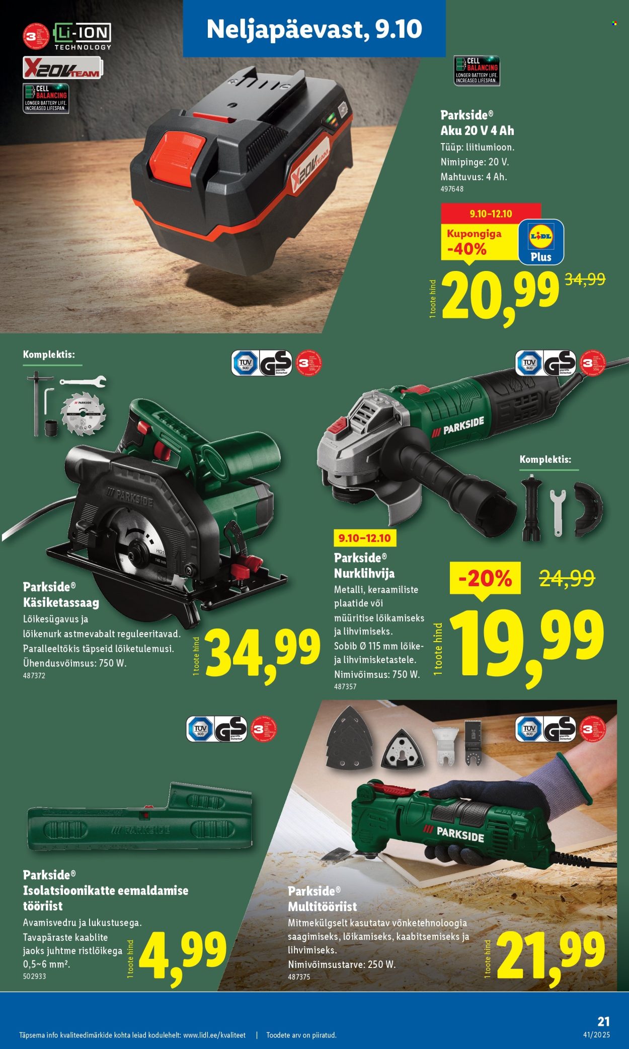 lidl - Lidl kliendileht - Tööstuskaupade pakkumised (6.10 - 12.10.2025) - page: 21
