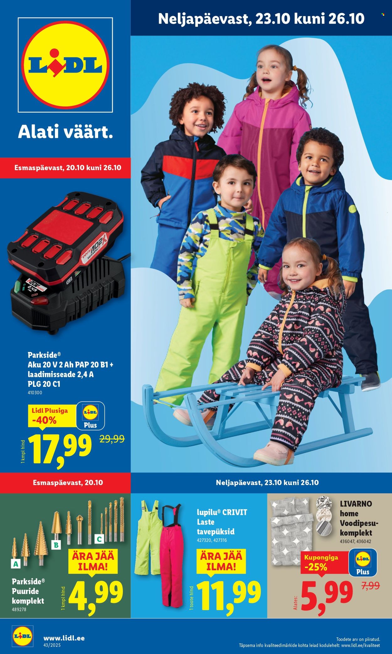 lidl - Lidl kliendileht - Tööstuskaupade pakkumised (20.10 - 26.10.2025)