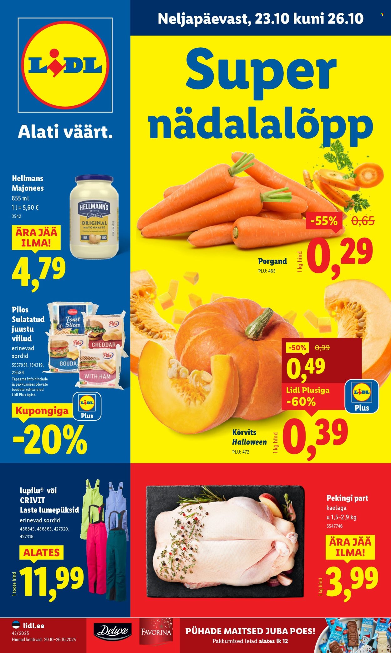 lidl - Lidl kliendileht - Nädalalõpu pakkumised (23.10 - 26.10.2025)