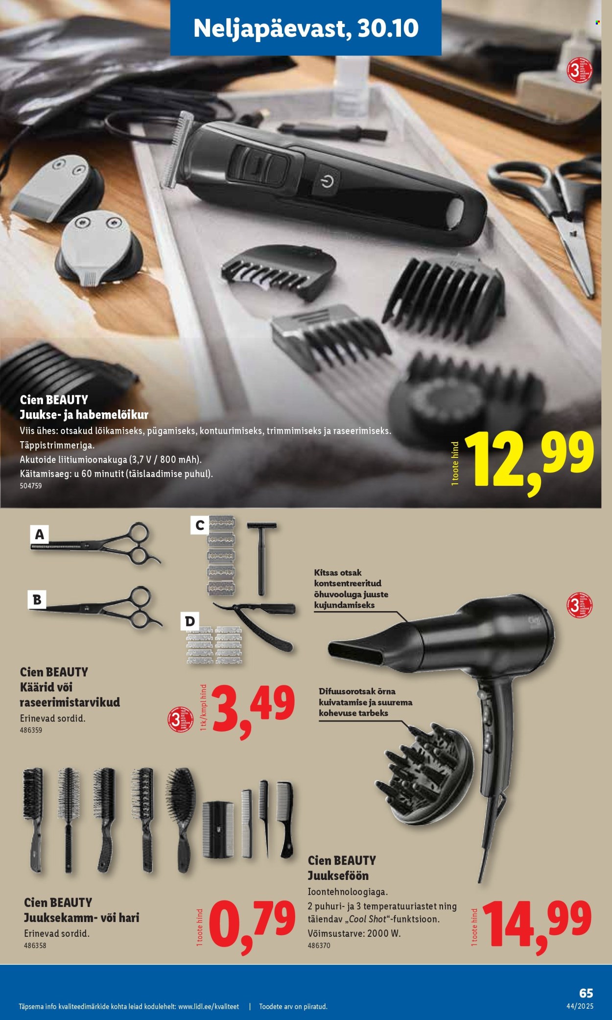 lidl - Lidl kliendileht - Nädalalõpu pakkumised (30.10 - 2.11.2025) - page: 67