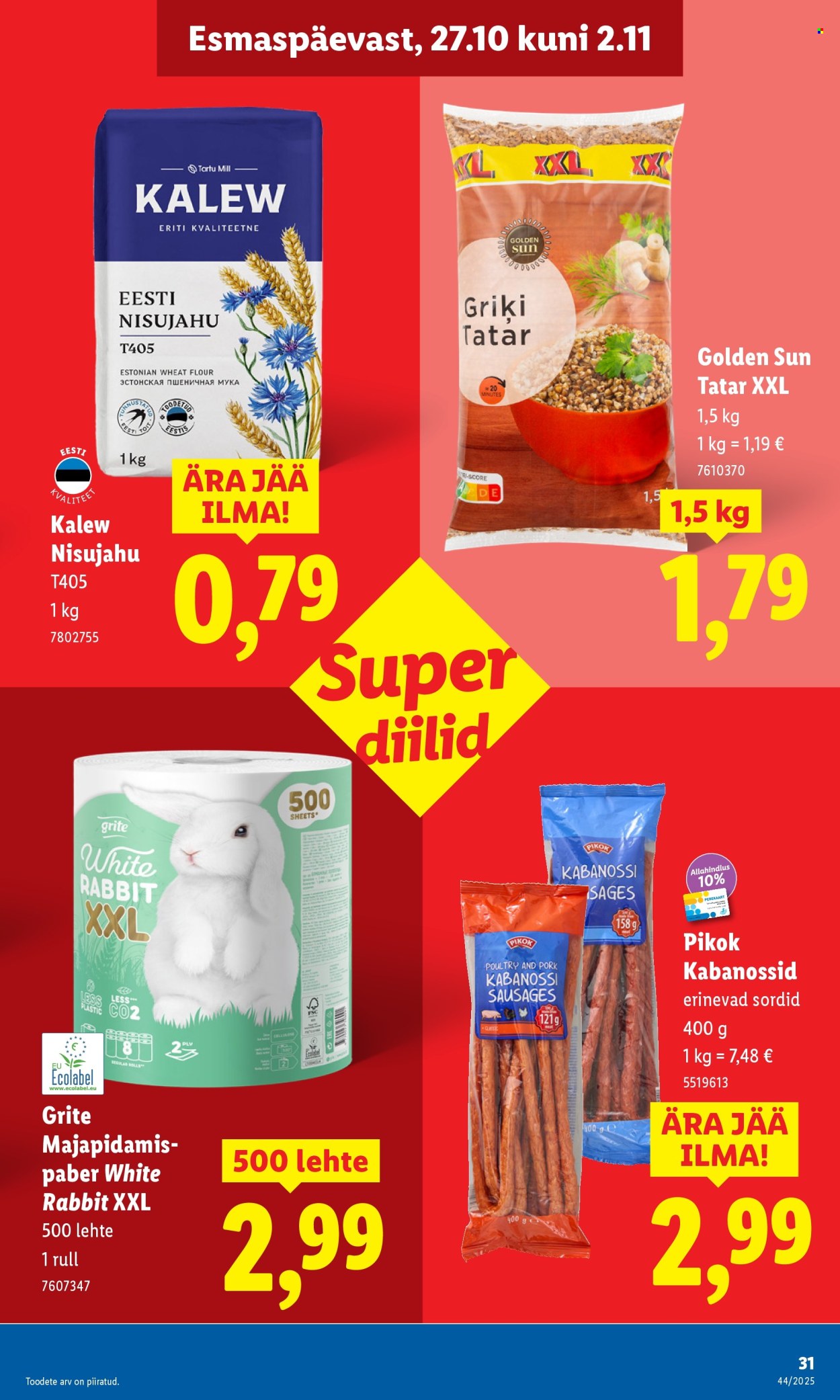 lidl - Lidl kliendileht - Nädalalõpu pakkumised (30.10 - 2.11.2025) - page: 31