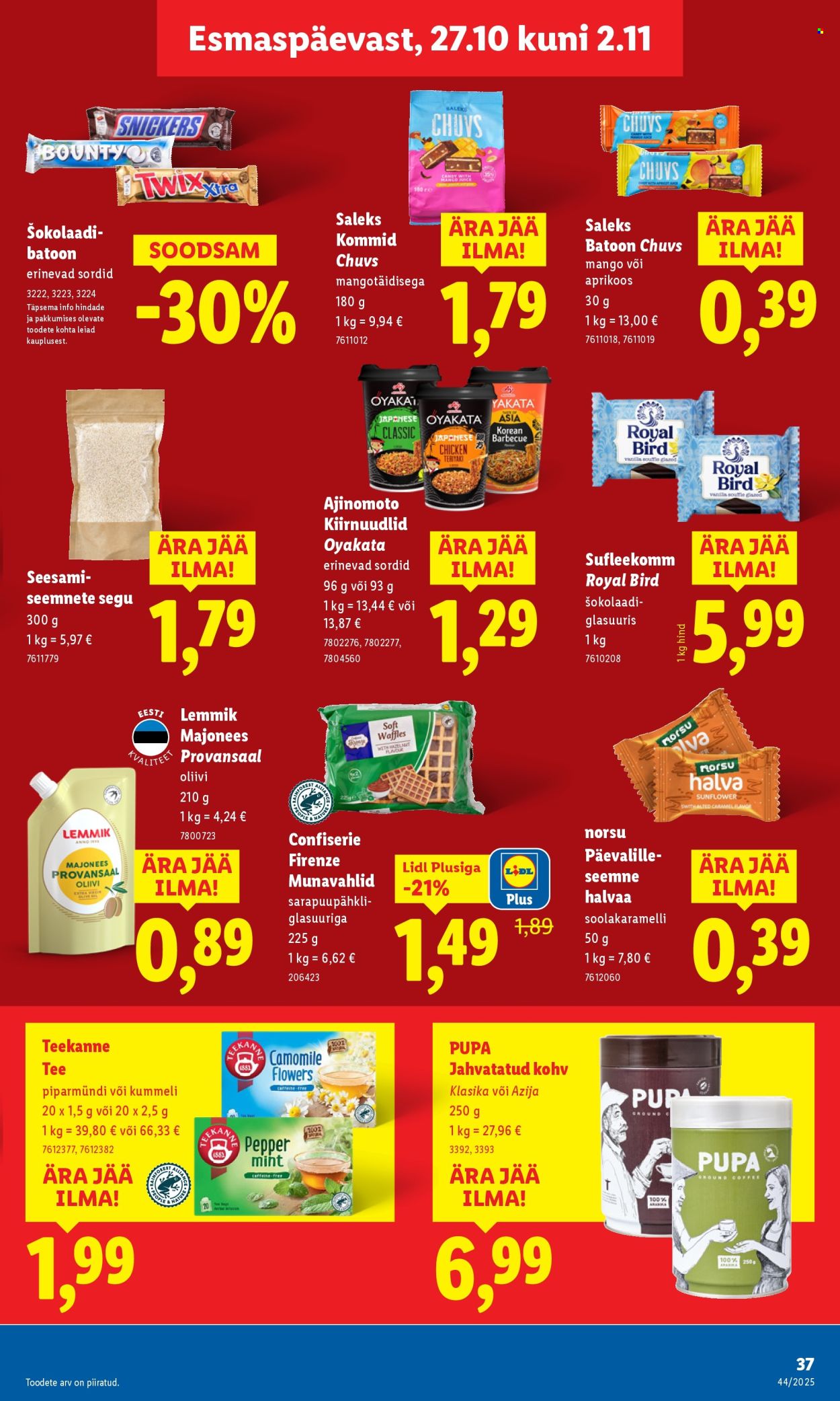 lidl - Lidl kliendileht - Nädalalõpu pakkumised (30.10 - 2.11.2025) - page: 37