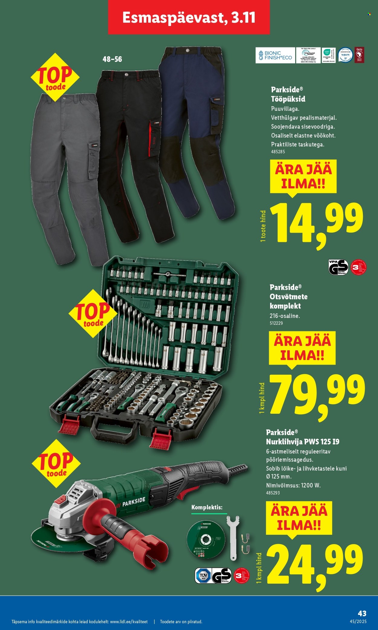 lidl - Lidl kliendileht - Kliendileht (3.11 - 9.11.2025) - page: 43 lidl - Lidl kliendileht - Kliendileht (3.11 - 9.11.2025) - page: 43