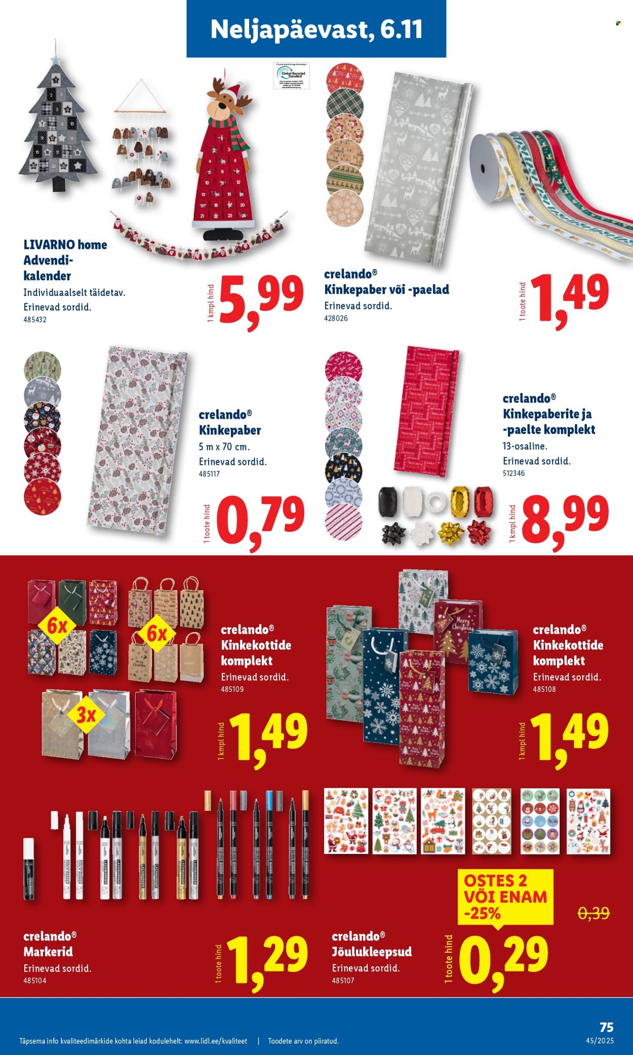 lidl - Lidl kliendileht - Nädalalõpu pakkumised (6.11 - 9.11.2025) - page: 75