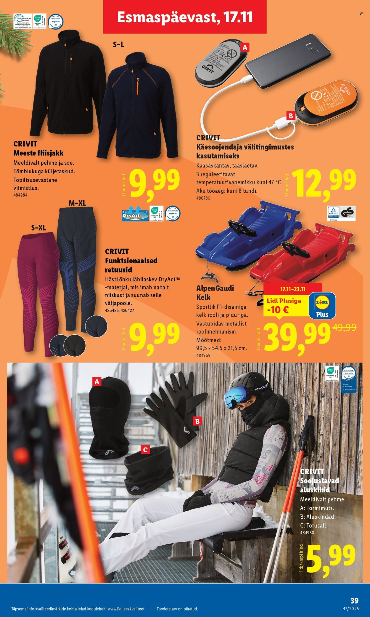 lidl - Lidl kliendileht - Kliendileht (17.11 - 23.11.2025) - page: 39