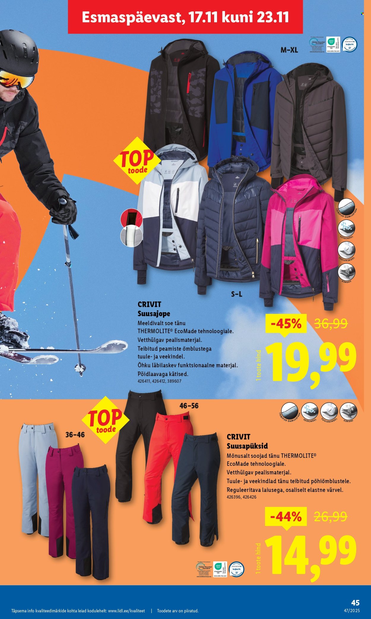 lidl - Lidl kliendileht - Nädalalõpu pakkumised (20.11 - 23.11.2025) - page: 45