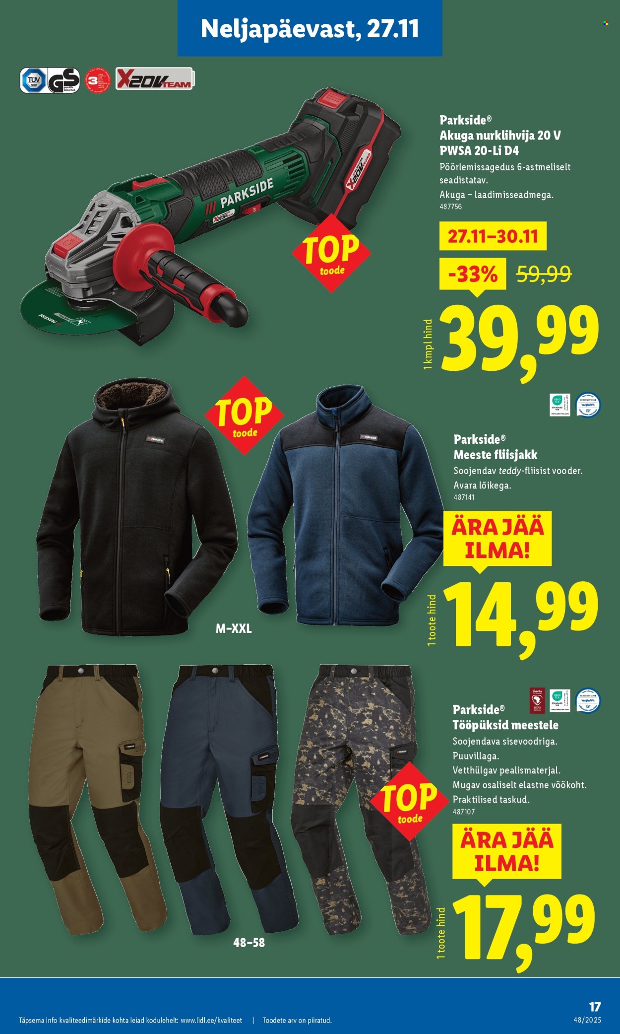 lidl - Lidl kliendileht - Tööstuskaupade pakkumised (24.11 - 30.11.2025) - page: 17