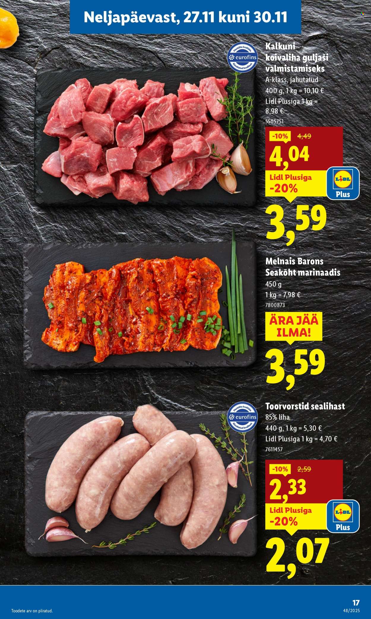 lidl - Lidl kliendileht - Nädalalõpu pakkumised (27.11 - 30.11.2025) - page: 17