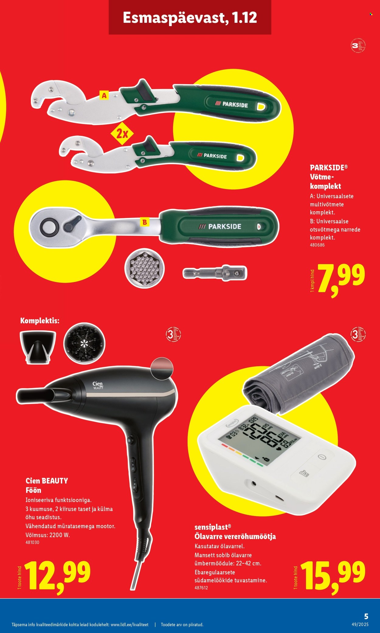 lidl - Lidl kliendileht - Tööstuskaupade pakkumised (1.12 - 7.12.2025) - page: 5