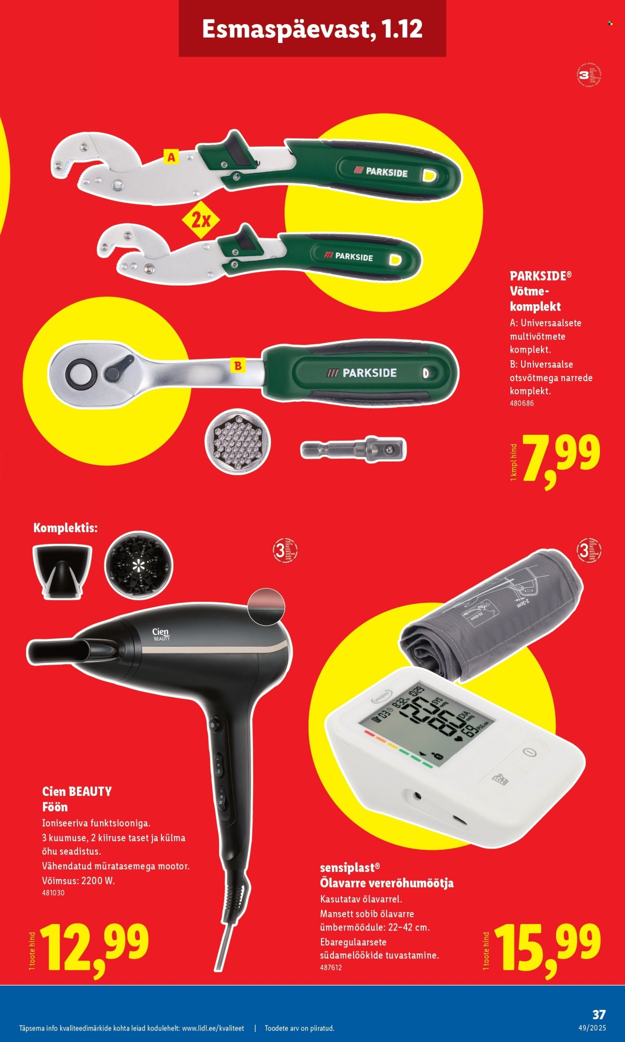 lidl - Lidl kliendileht - Kliendileht (1.12 - 7.12.2025) - page: 37