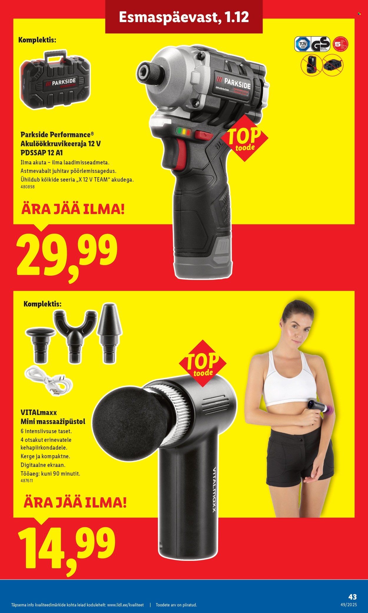 lidl - Lidl kliendileht - Nädalalõpu pakkumised (4.12 - 7.12.2025) - page: 43