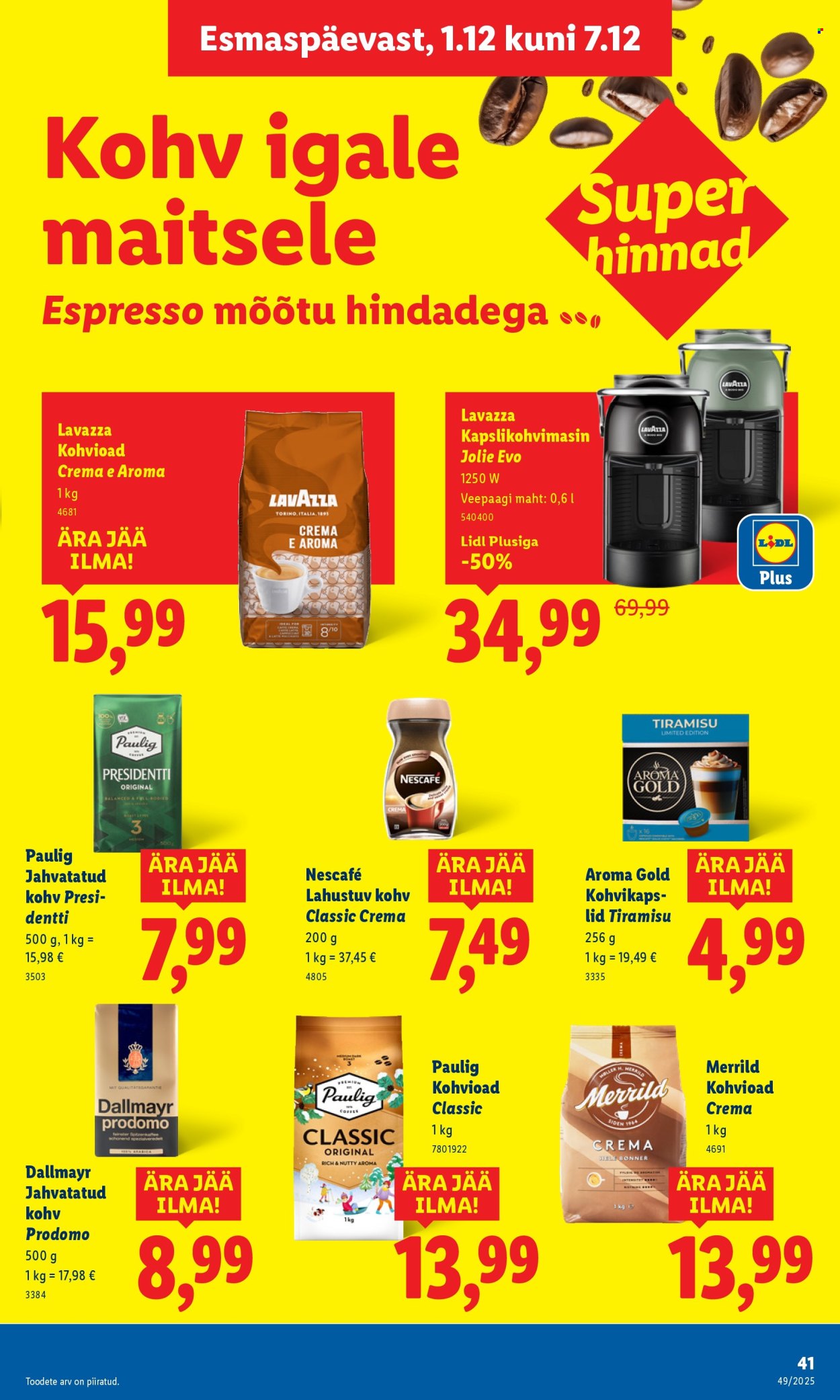 lidl - Lidl kliendileht - Nädalalõpu pakkumised (4.12 - 7.12.2025) - page: 41