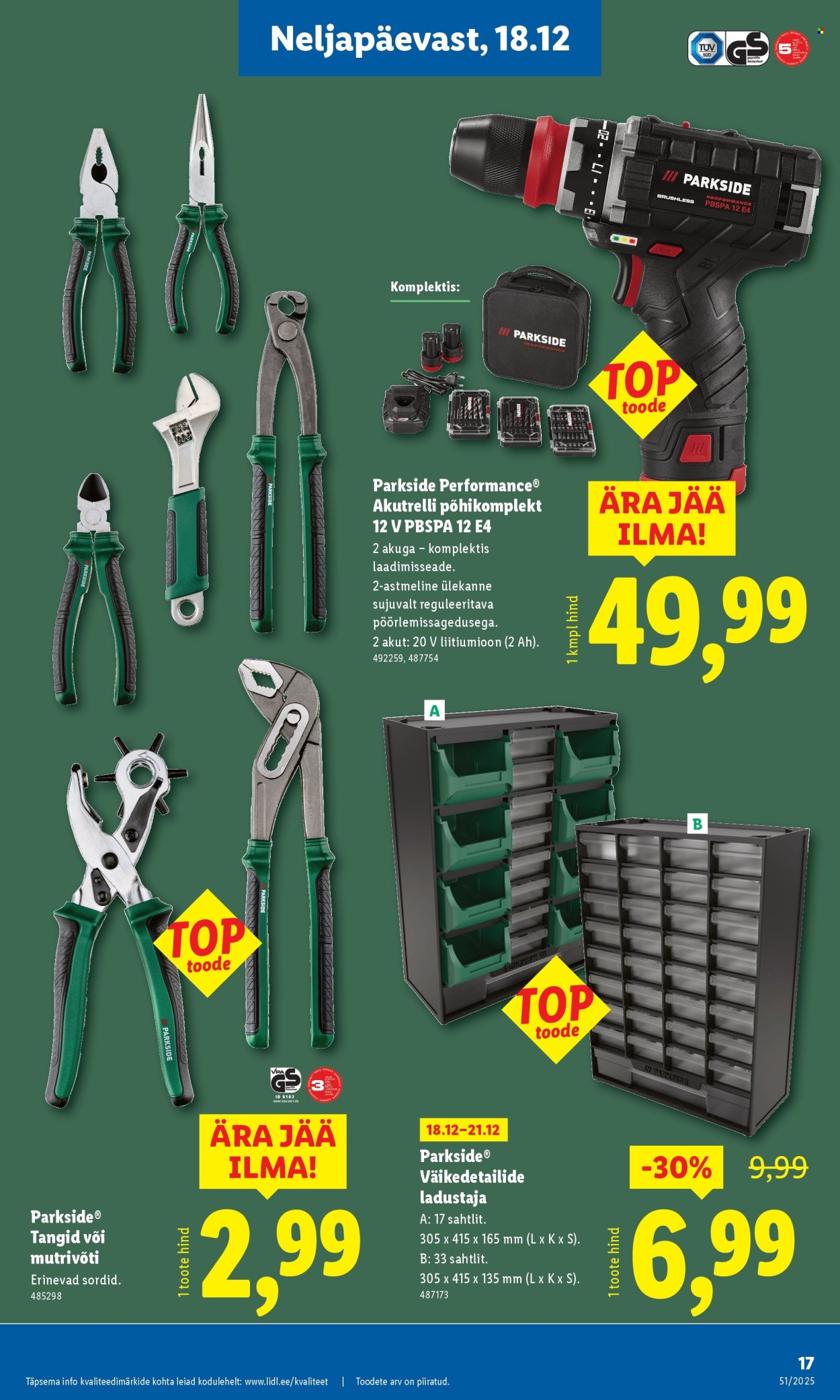 lidl - Lidl kliendileht - Tööstuskaupade pakkumised (15.12 - 21.12.2025) - page: 17