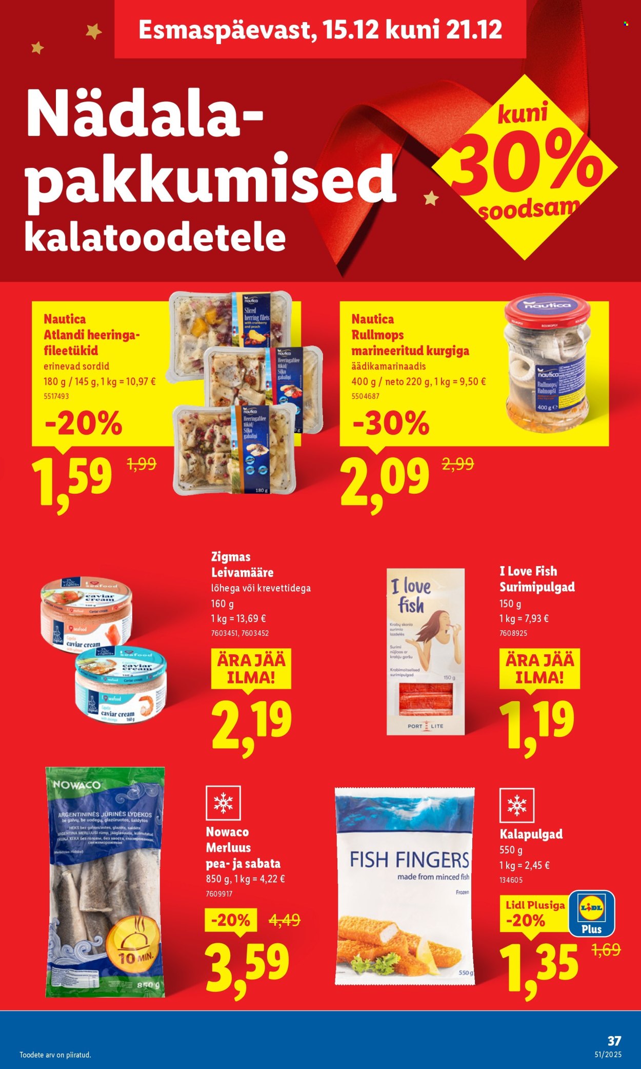 lidl - Lidl kliendileht - Nädalalõpu pakkumised (18.12 - 21.12.2025) - page: 37