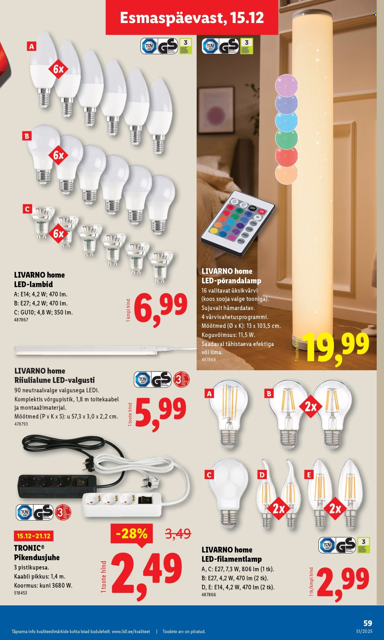 lidl - Lidl kliendileht - Nädalalõpu pakkumised (18.12 - 21.12.2025) - page: 59