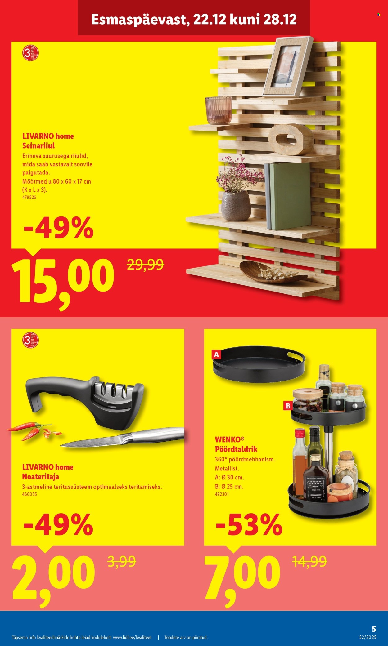 lidl - Lidl kliendileht - Linnämäe tee 28 (22.12 - 28.12.2025) - page: 5