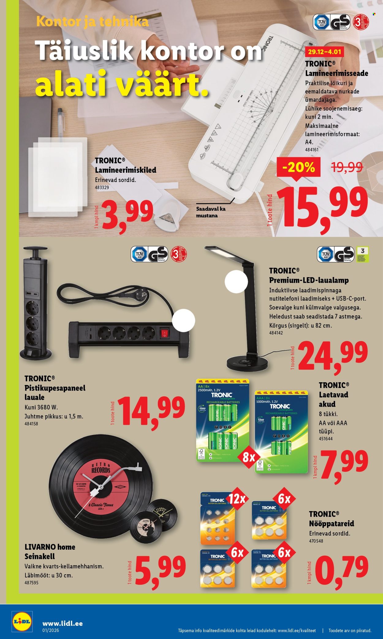 lidl - Lidl kliendileht - Tööstuskaupade pakkumised (29.12.2025 - 4.01.2026) - page: 10