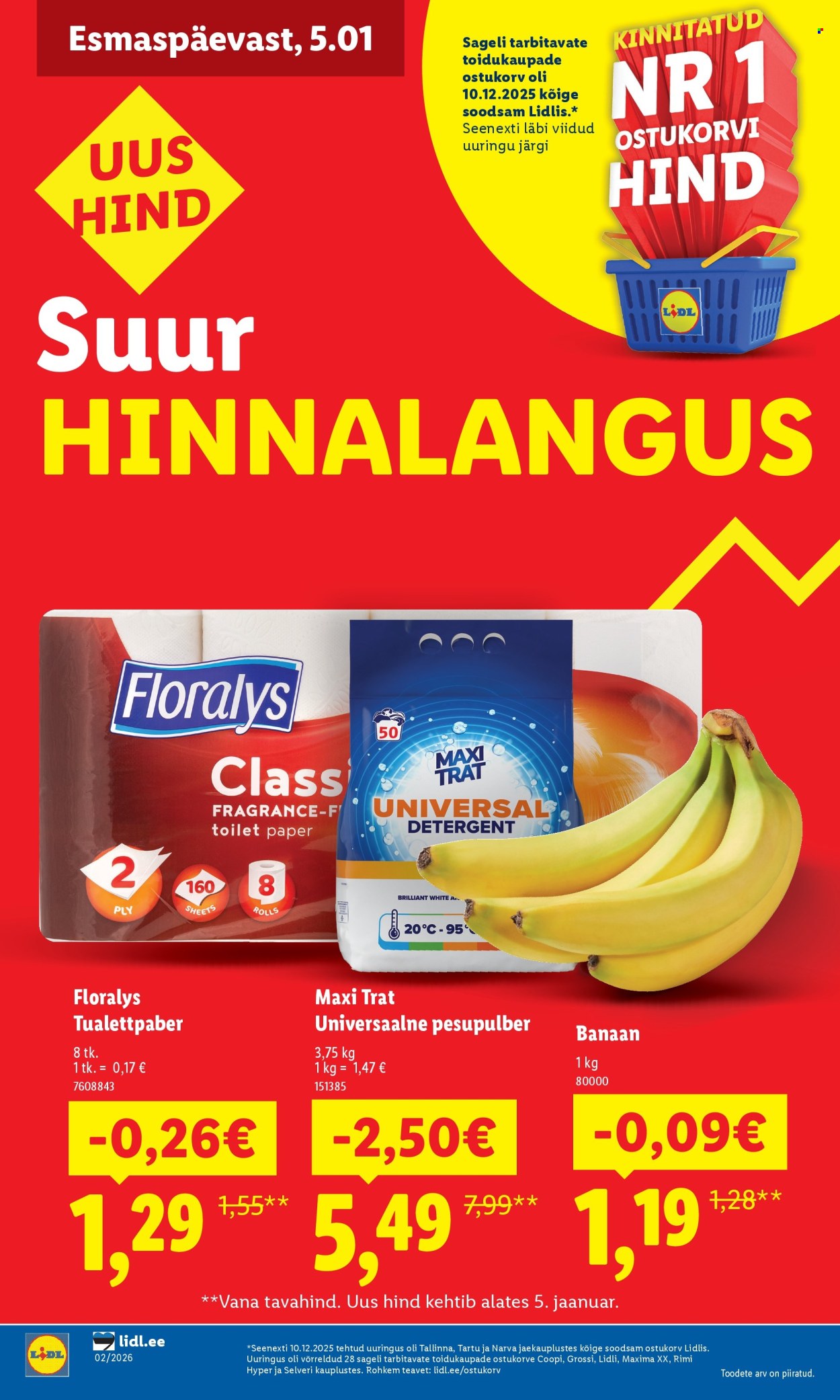 lidl - Lidl kliendileht - Suur hinnalangus (5.01 - 10.01.2026)