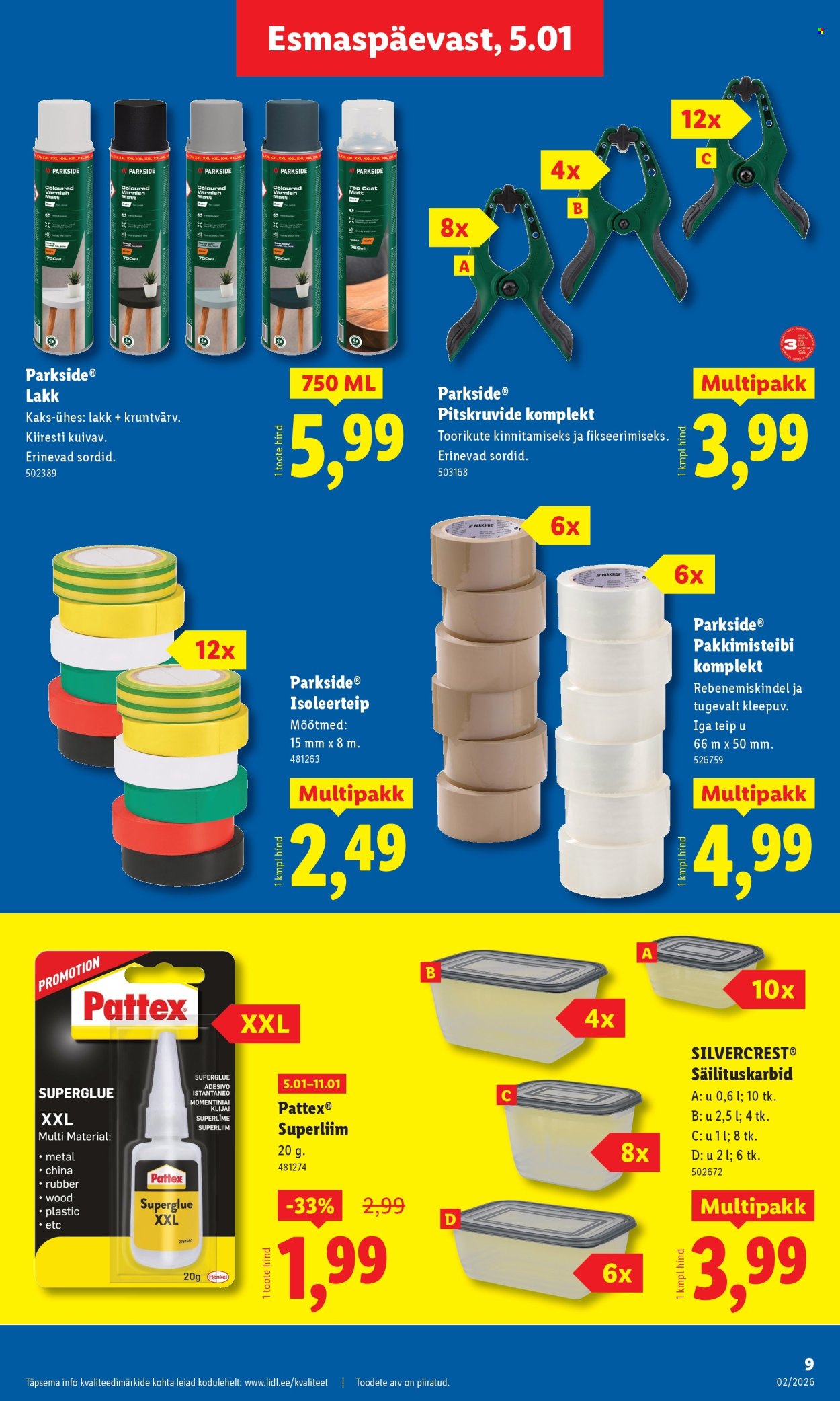 lidl - Lidl kliendileht - Tööstuskaupade pakkumised (5.01 - 11.01.2026) - page: 9