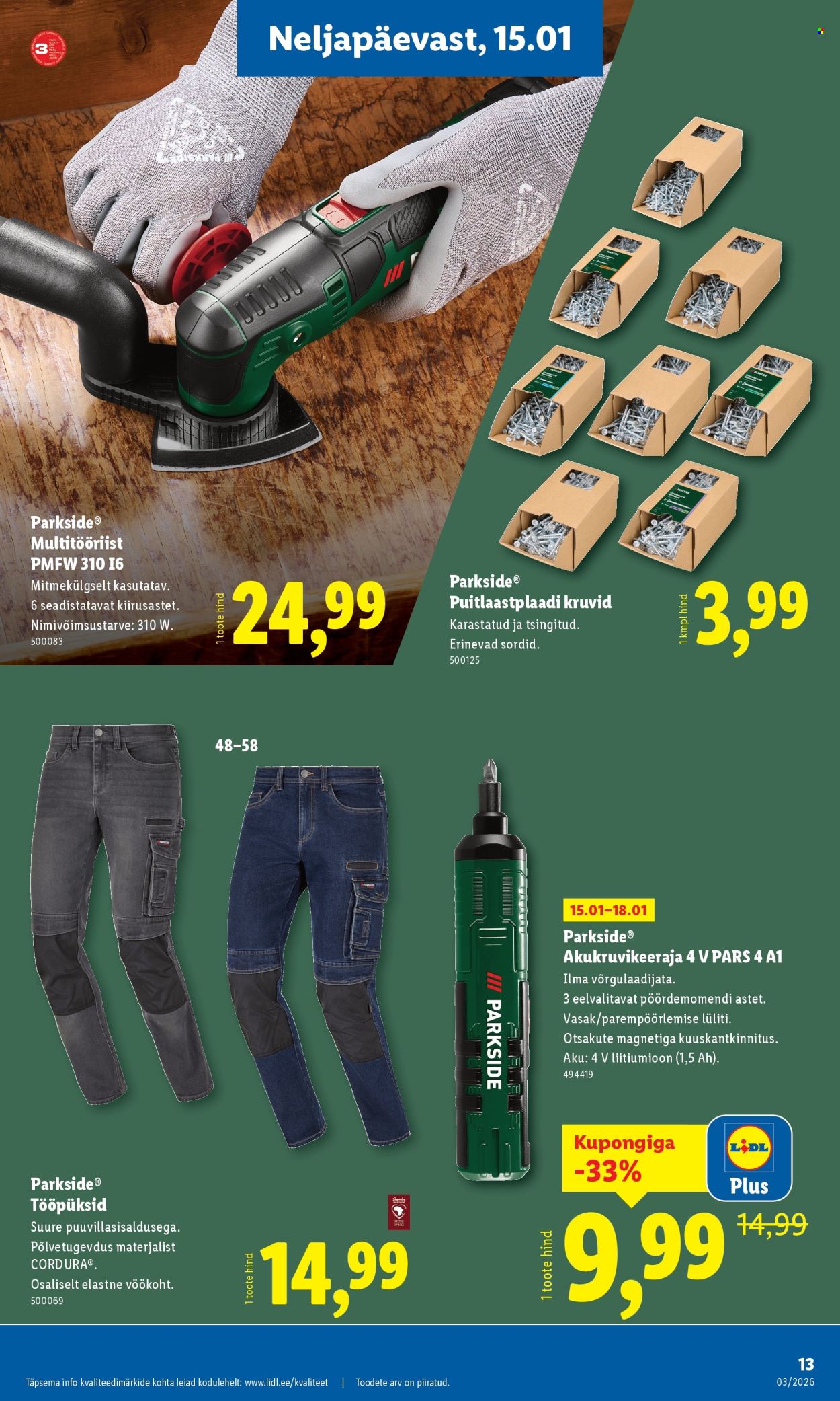 lidl - Lidl kliendileht - Tööstuskaupade pakkumised (12.01 - 18.01.2026) - page: 13