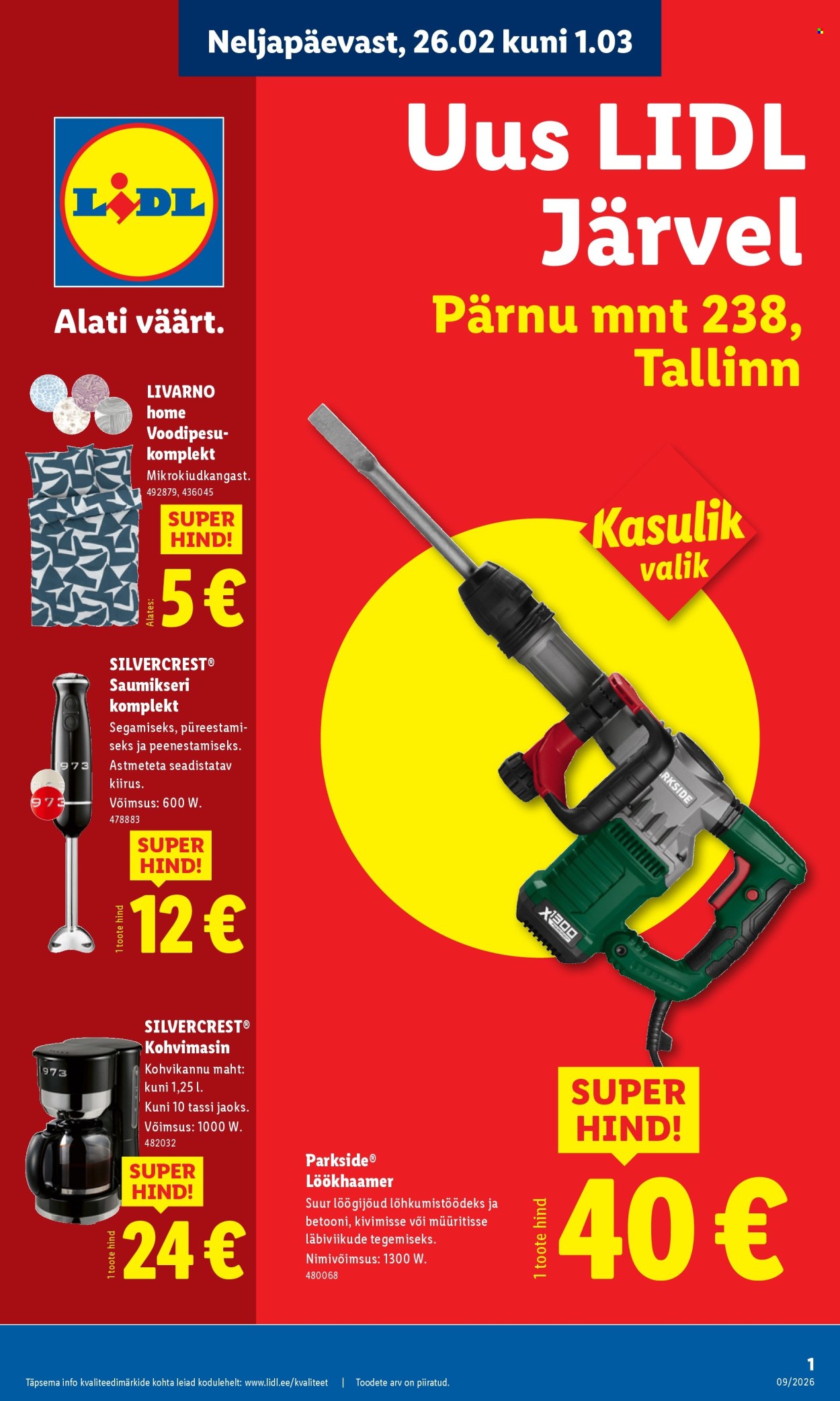 lidl - Lidl kliendileht - Lidl Järve (26.02 - 1.03.2026)