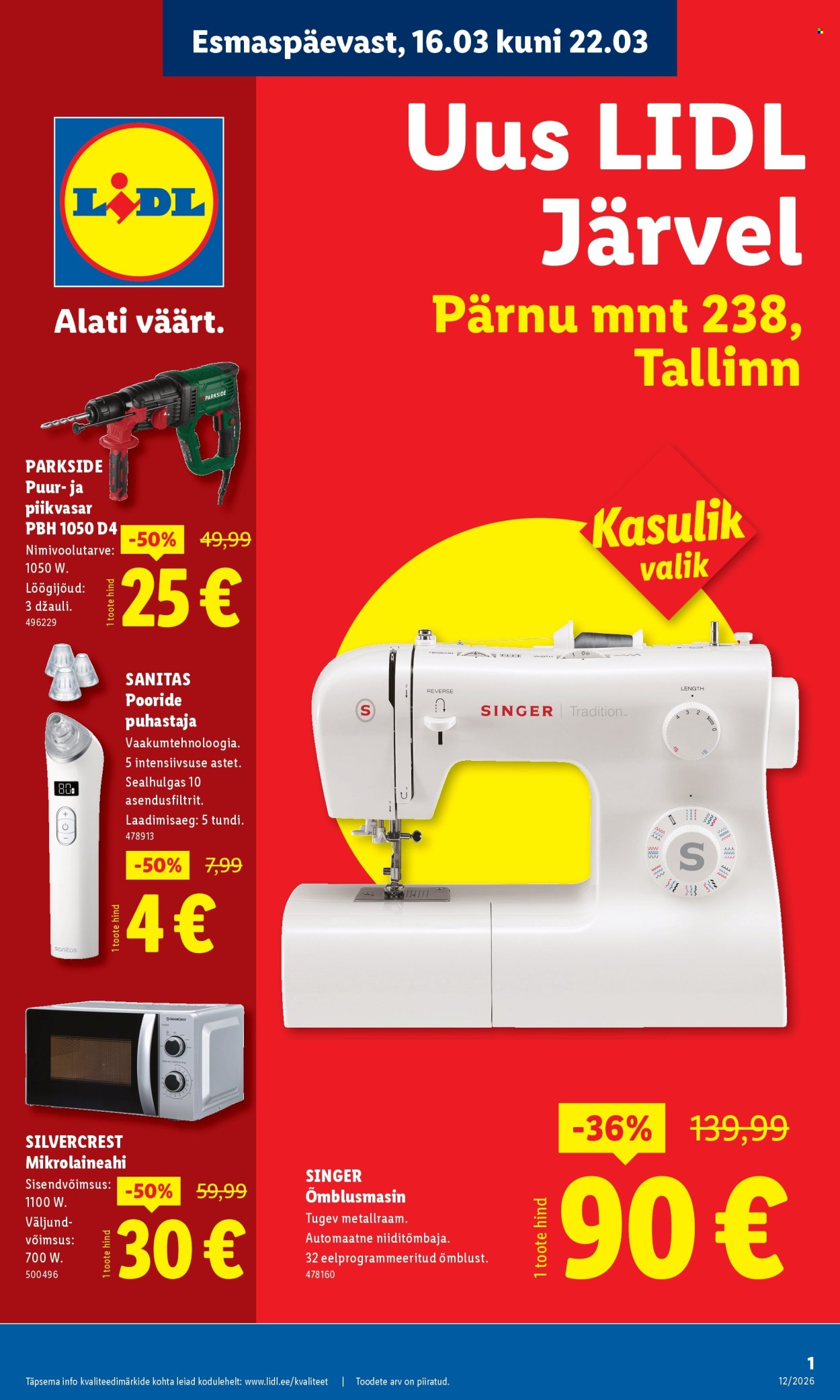 lidl - Lidl kliendileht - Lidl Järve (16.03 - 22.03.2026)