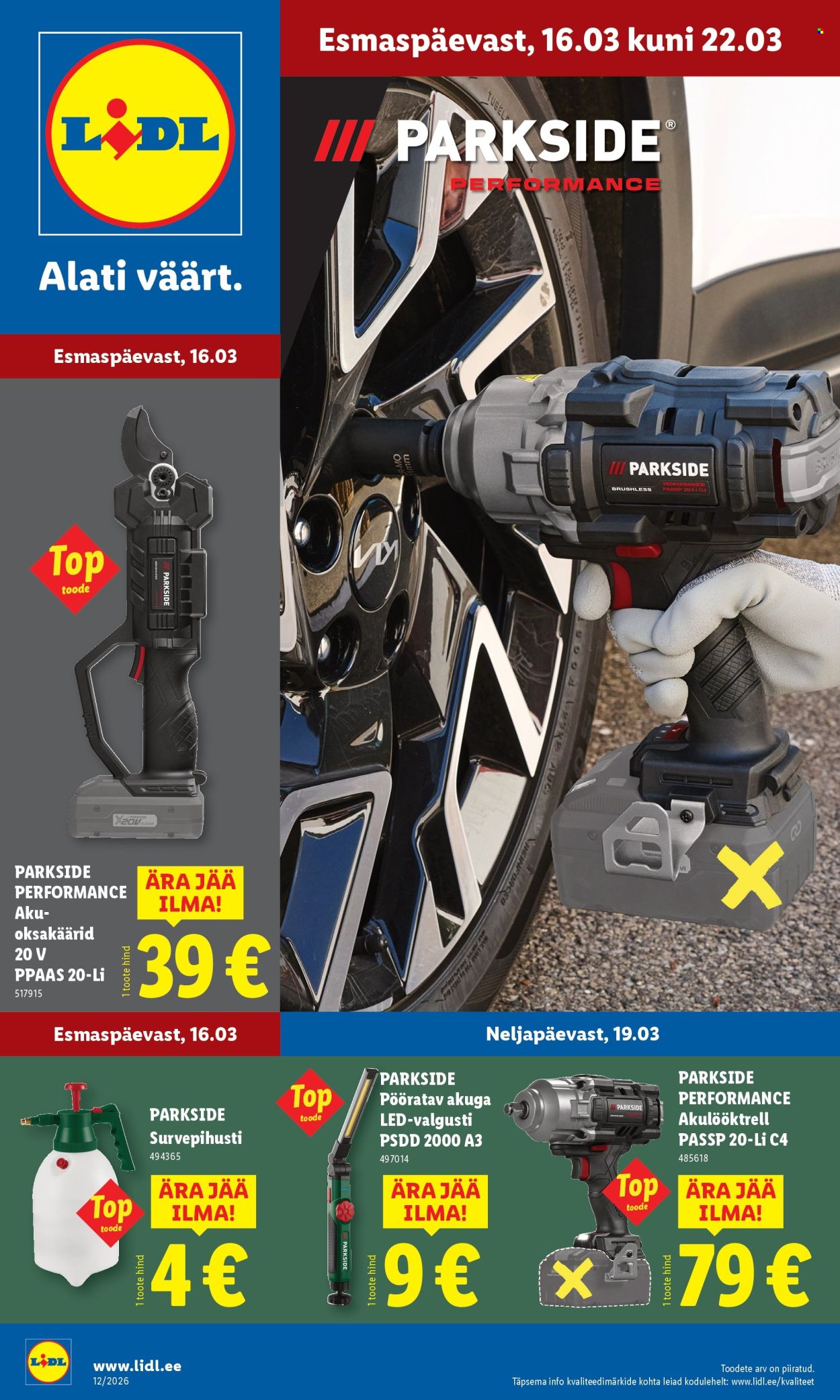 lidl - Lidl kliendileht - Tööstuskaupade pakkumised (16.03 - 22.03.2026)