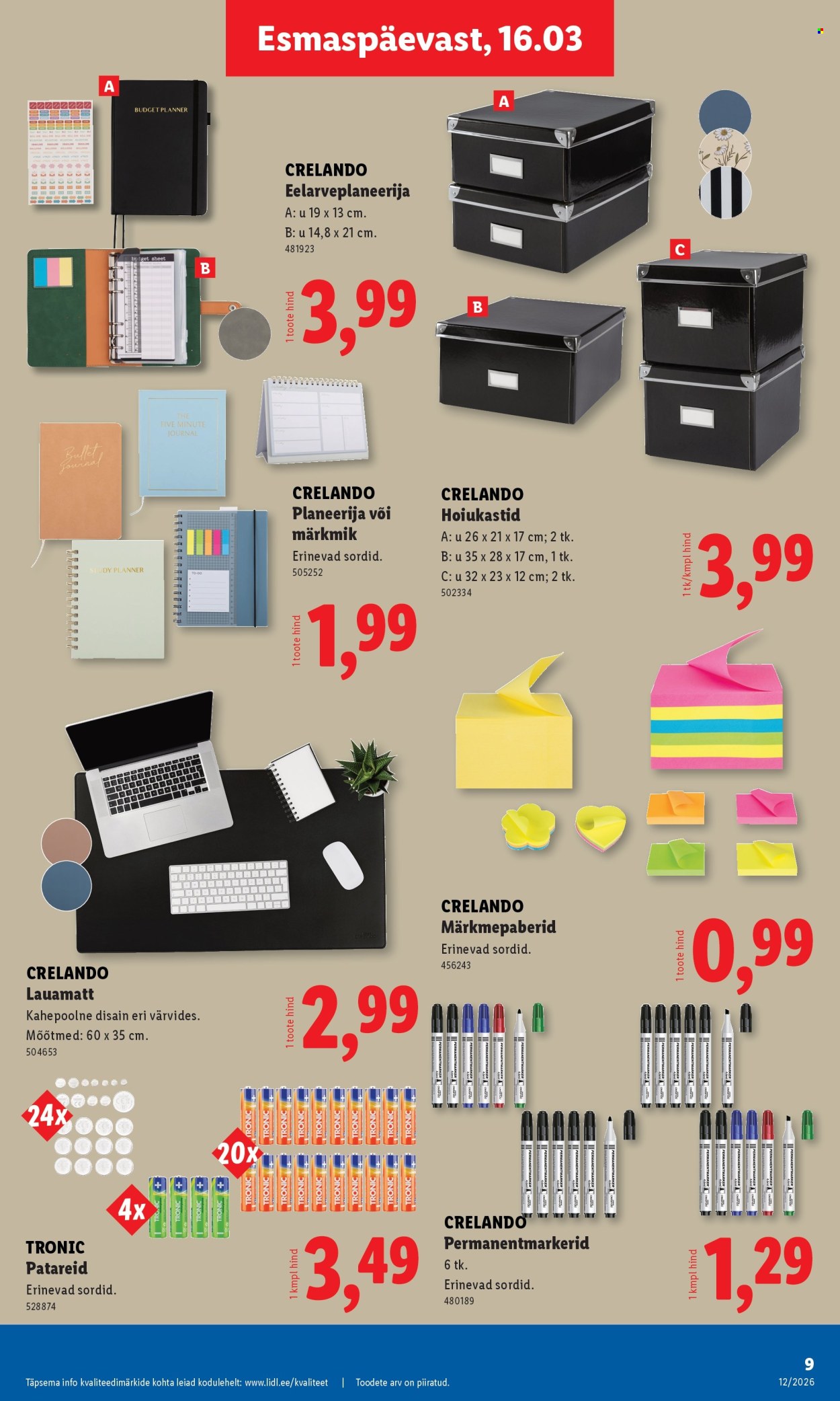 lidl - Lidl kliendileht - Tööstuskaupade pakkumised (16.03 - 22.03.2026) - page: 9