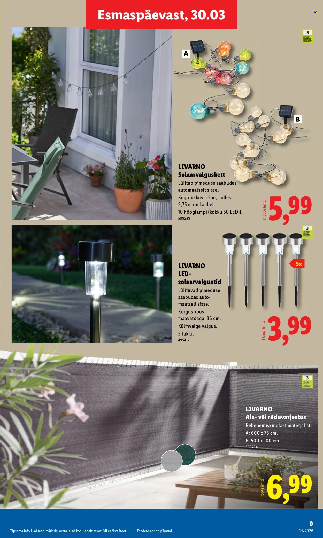 lidl - Lidl kliendileht - Tööstuskaupade pakkumised (30.03 - 5.04.2026) - page: 9