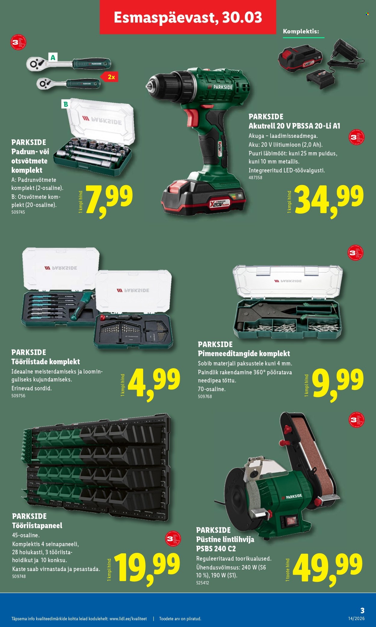 lidl - Lidl kliendileht - Tööstuskaupade pakkumised (30.03 - 5.04.2026) - page: 3