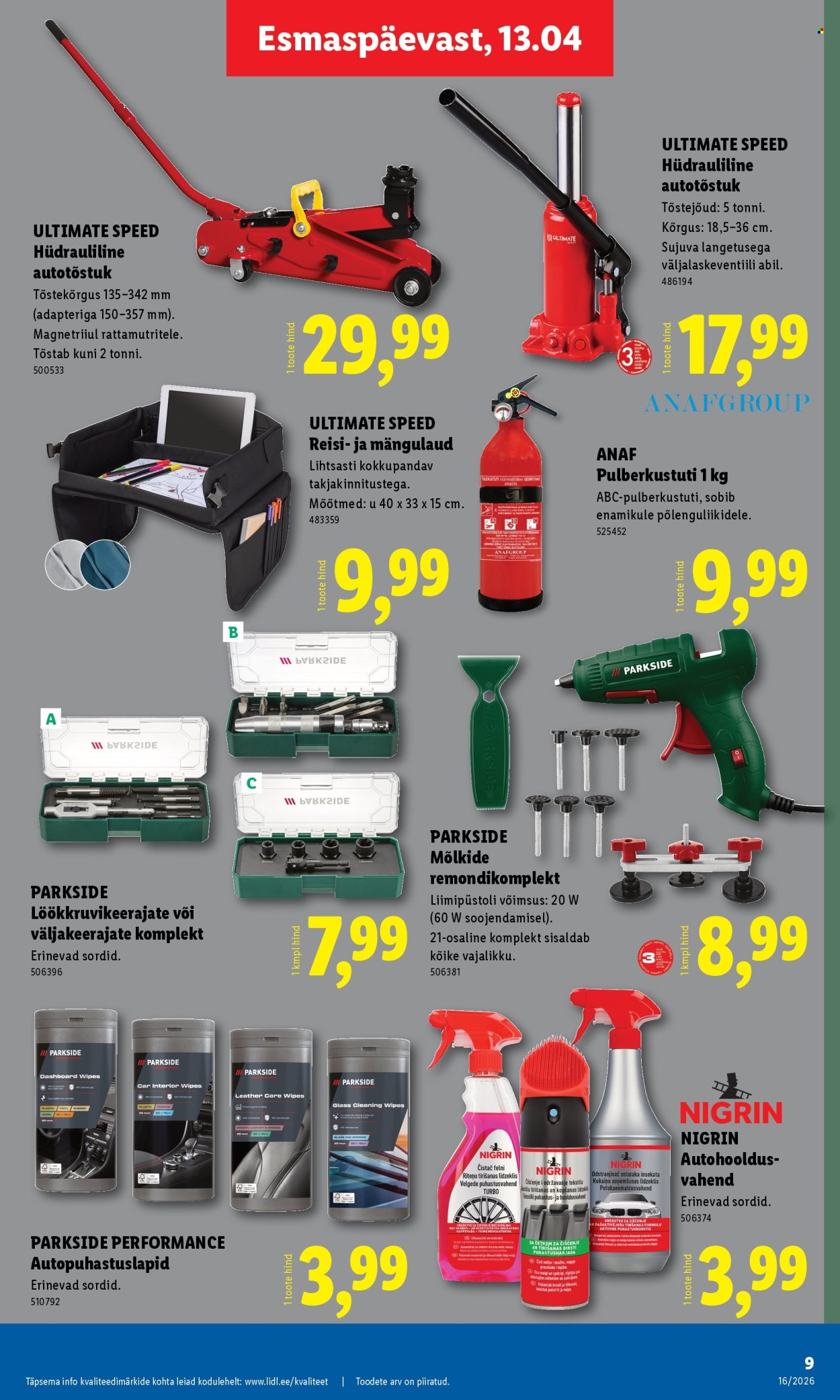 lidl - Lidl kliendileht - Tööstuskaupade pakkumised (13.04 - 19.04.2026) - page: 9