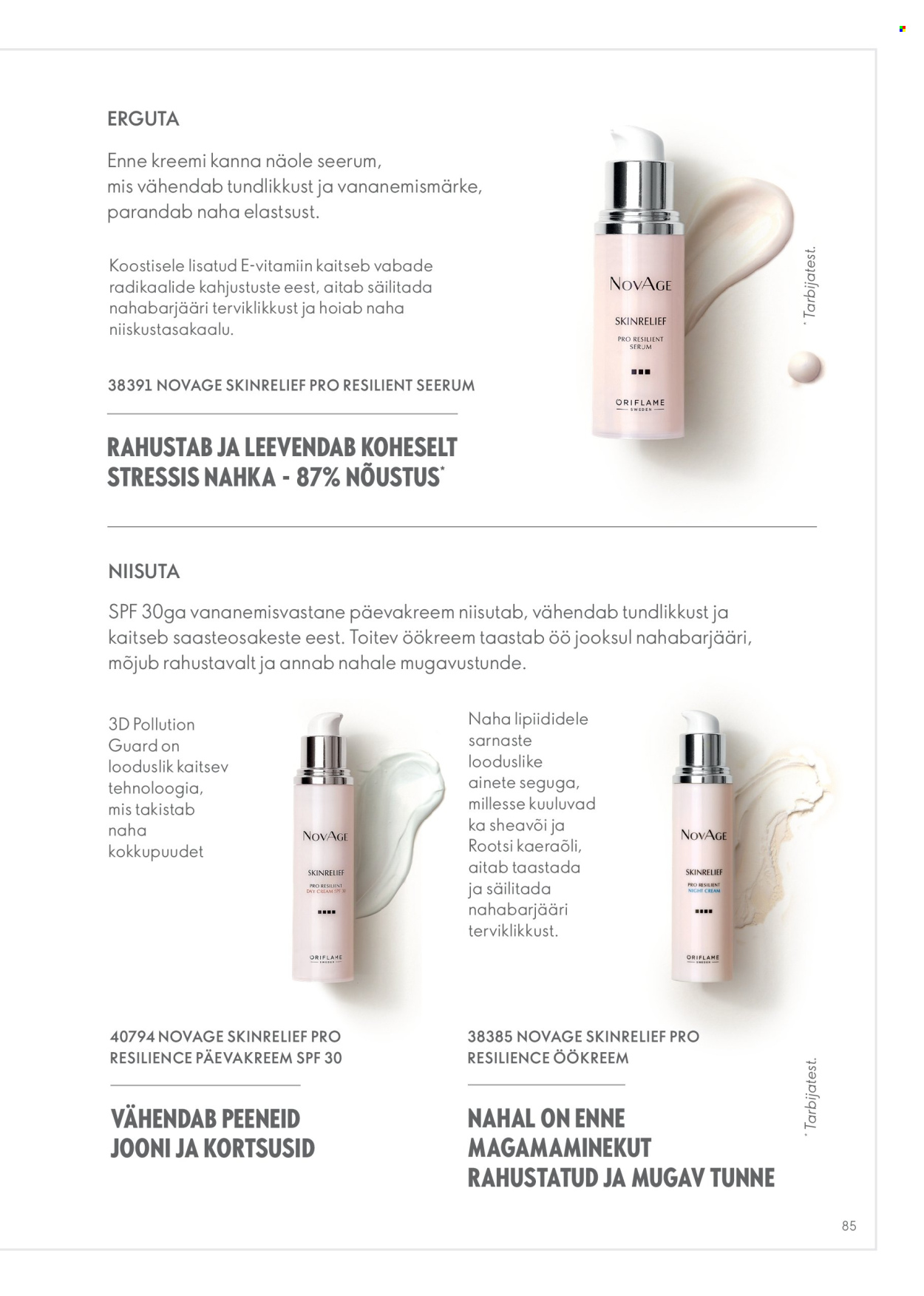 oriflame - Oriflame kliendileht - Novage+ tootejuht - page: 85