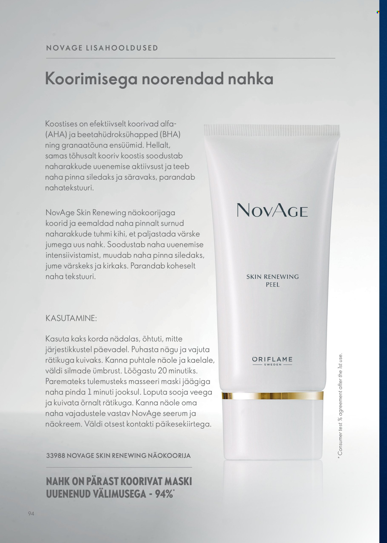 oriflame - Oriflame kliendileht - Novage+ tootejuht - page: 94