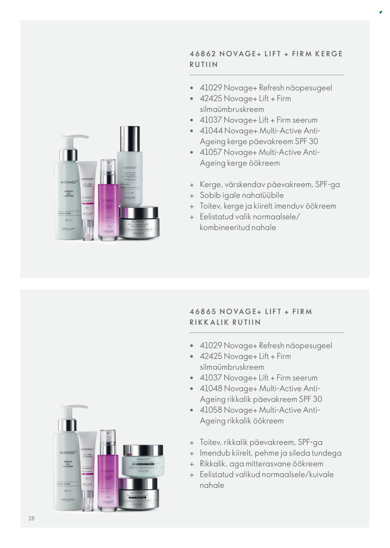 oriflame - Oriflame kliendileht - Novage+ tootejuht - page: 28