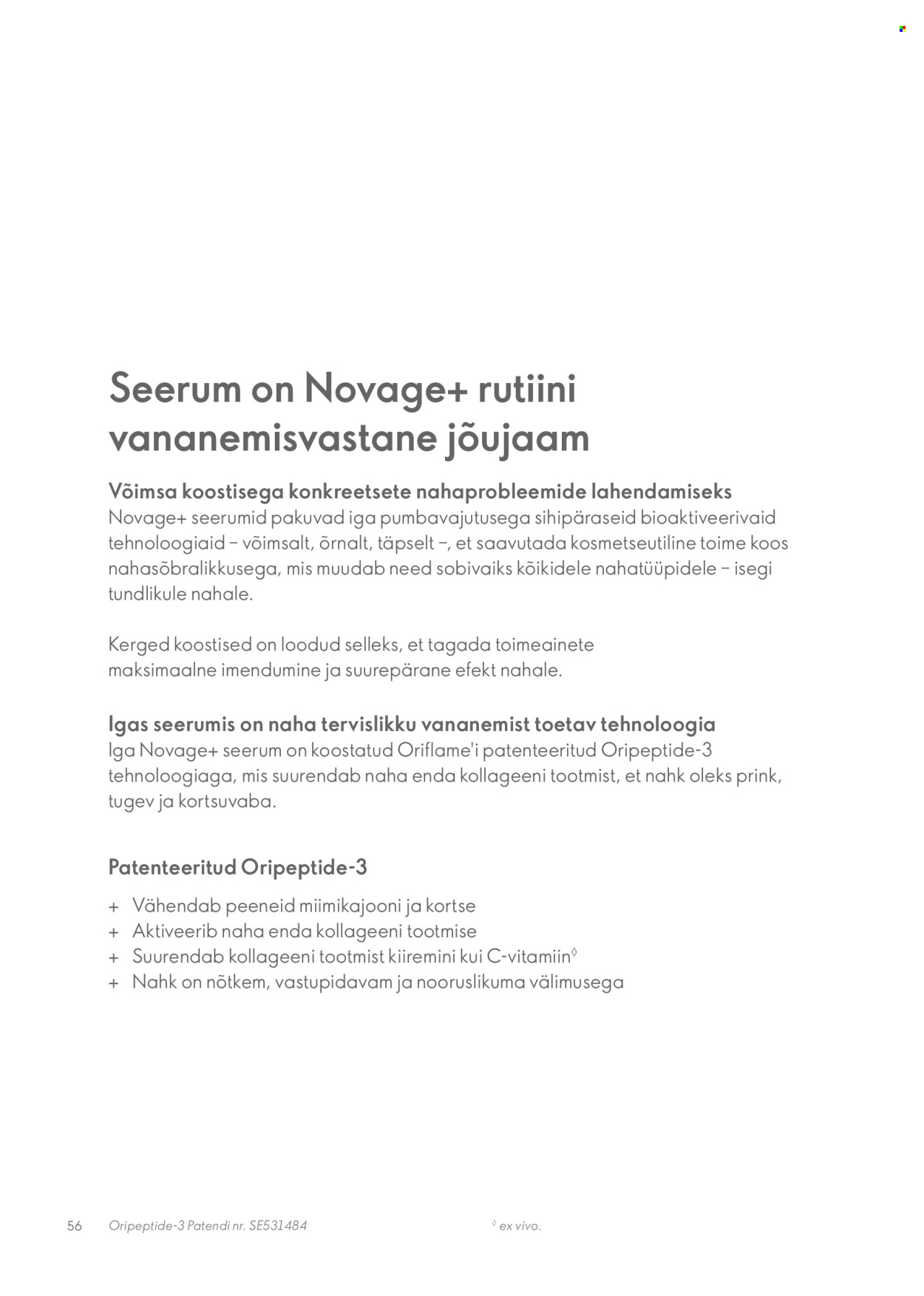 oriflame - Oriflame kliendileht - Novage+ tootejuht - page: 56