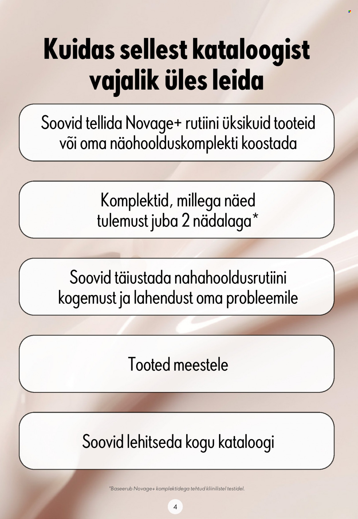 oriflame - Oriflame kliendileht - Novage+ tutvustus - page: 4 oriflame - Oriflame kliendileht - Novage+ tutvustus - page: 4