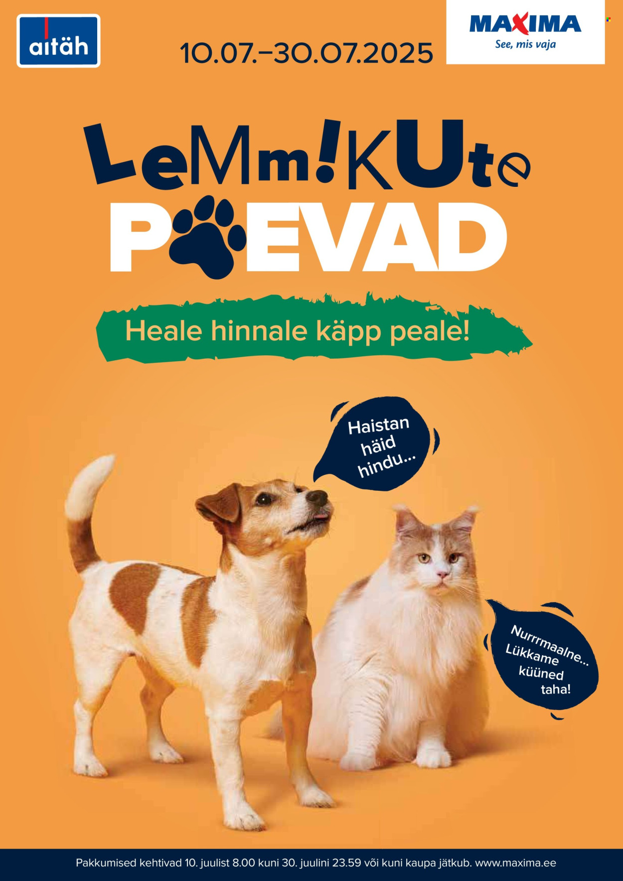 maxima - Maxima kliendileht - Lemmikutepäevad (10.07 - 30.07.2025)