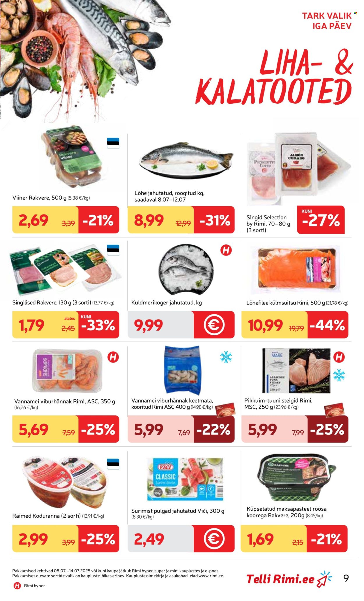rimi - Rimi kliendileht - tudish - piip (8.07 - 14.07.2025) - page: 9