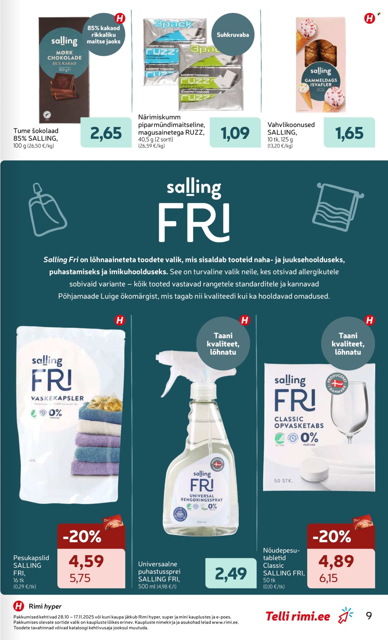 rimi - Rimi kliendileht - Sallingu tootekataloog – uus nimi igapäevaste toodete valikus (28.10 - 17.11.2025) - page: 9