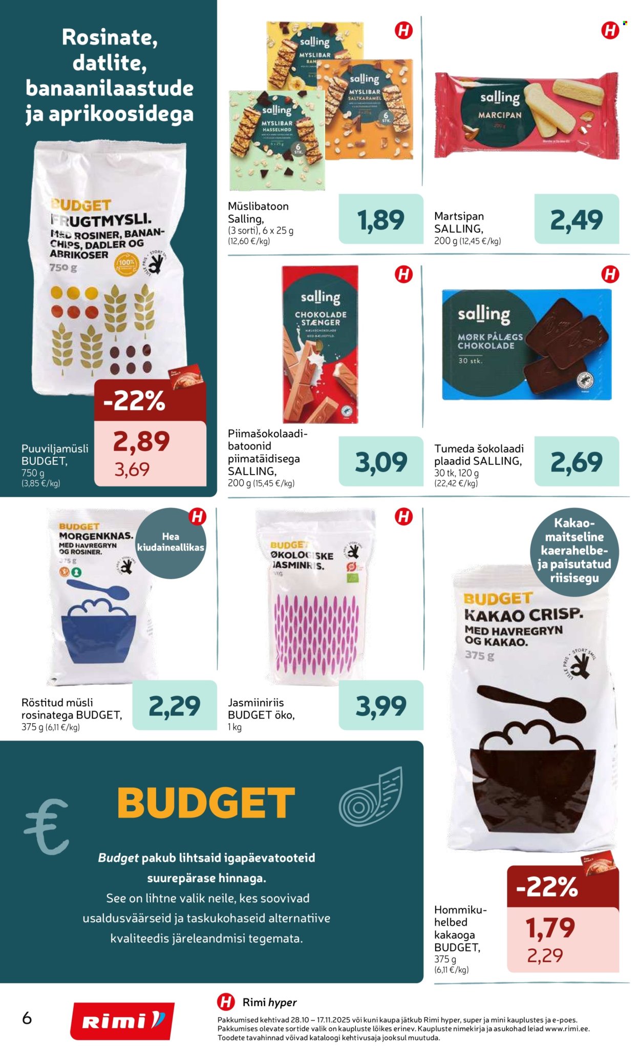 rimi - Rimi kliendileht - Sallingu tootekataloog – uus nimi igapäevaste toodete valikus (28.10 - 17.11.2025) - page: 6