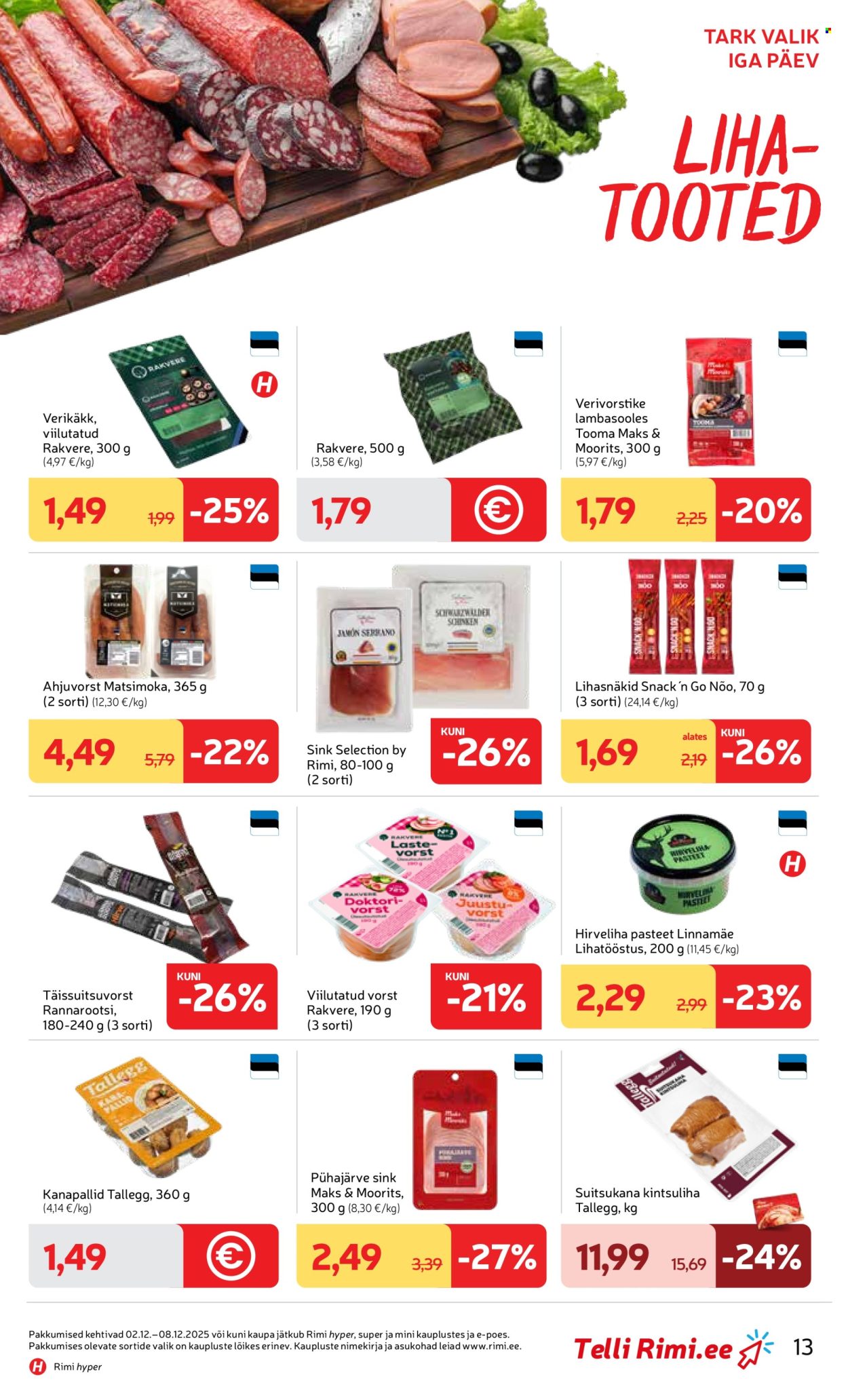 rimi - Rimi kliendileht - Kliendileht (2.12 - 8.12.2025) - page: 13