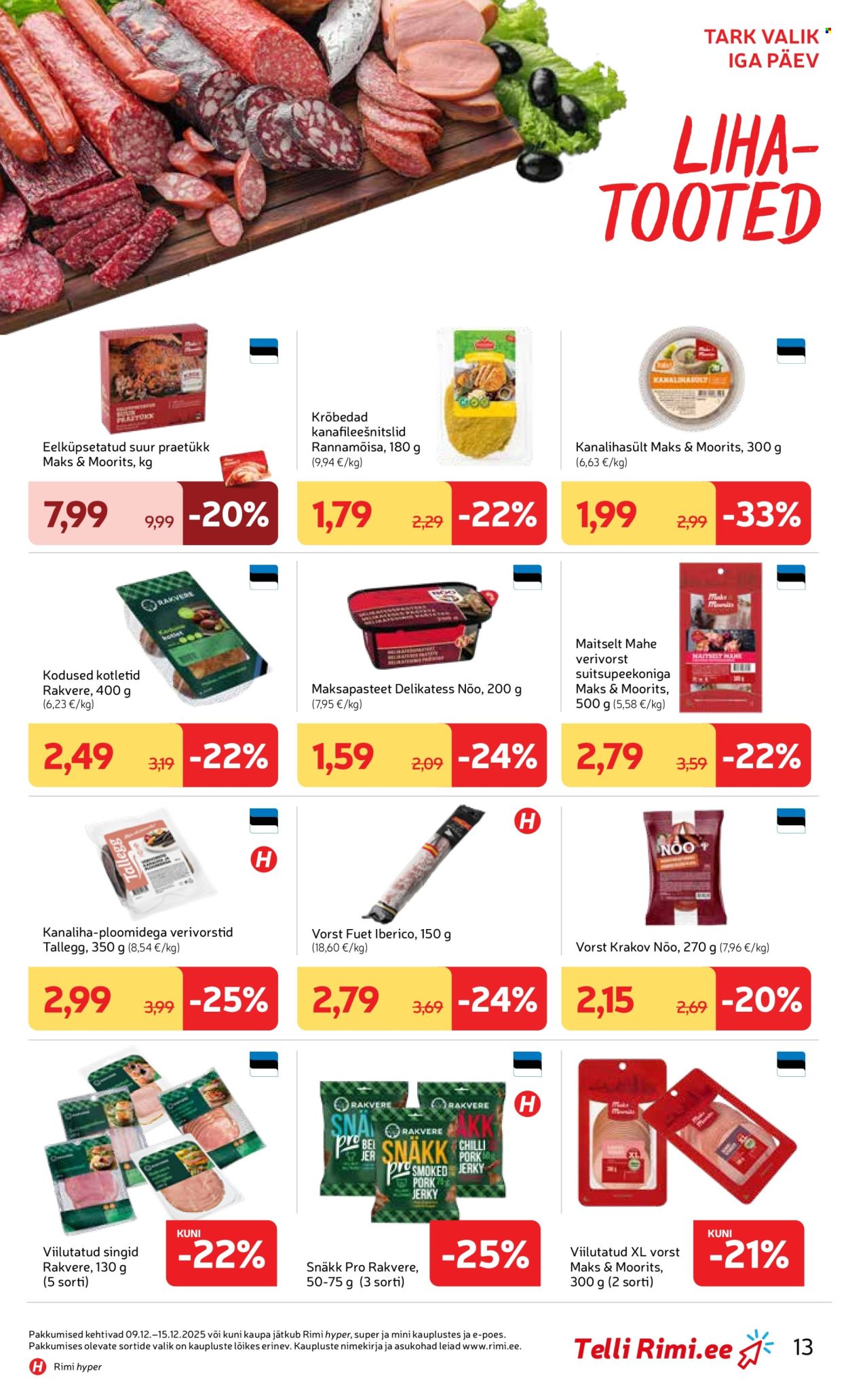 rimi - Rimi kliendileht - Kliendileht (9.12 - 15.12.2025) - page: 13