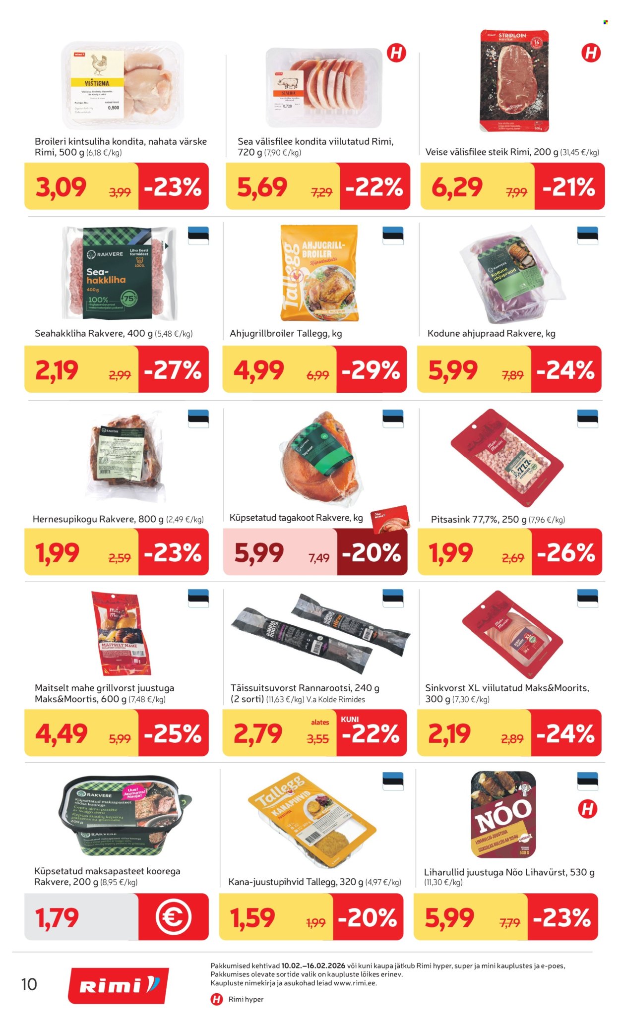 rimi - Rimi kliendileht - Kliendileht (10.02 - 16.02.2026) - page: 10
